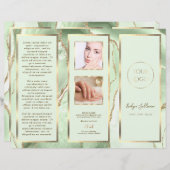 Elegante Jade Groene en Gouden Agate Brochure (Voorkant / Achterkant)