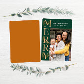 Elegante Jade Merry Pine Foto Kerstmis Feestdagenkaart