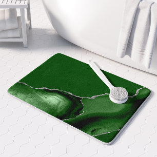 Elegante Jager Groen Agaat Zilver Glitter Badmat