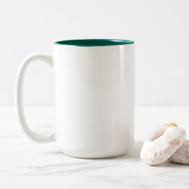 Elegante jager groen met wit tweekleurige koffiemok