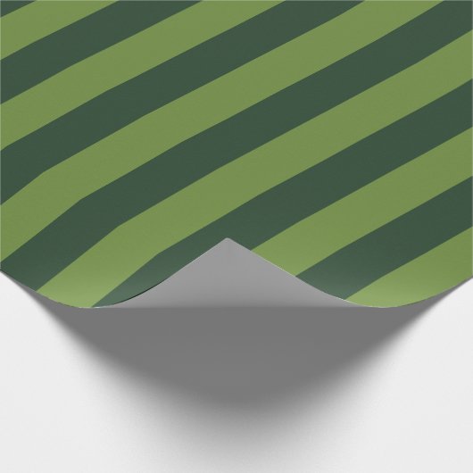 Elegante Jager Groen Tuin Groen Streep Cadeaupapier (Hoek)
