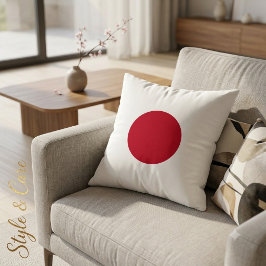 Elegante Japan Flag Geïnspireerde Minimale Worp Ku Kussen