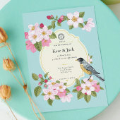 Elegante Japanse Bloemen Bruiloft Uitnodiging