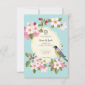 Elegante Japanse Bloemen Bruiloft Uitnodiging (Voorkant)