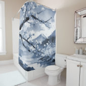 Elegante Japanse Floral Douchegordijn (In situ)