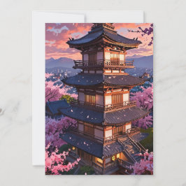 Elegante Japanse Kersenbloesem & Kasteelhochzeit I Kaart