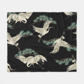 Elegante Japanse kraan: artistieke uitbeelding. Fleece Deken (Voorkant (Horizontaal))