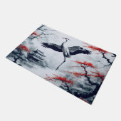 Elegante Japanse kraan in Japanse tuin Deurmat (Schuin)