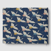 Elegante  Japanse kranen Blauwe bruiloft Gastenboek (Achterkant)