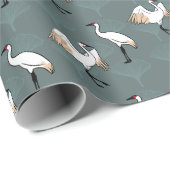 Elegante Japanse kranen & Gingko bladeren Cadeaupapier (Rol Hoek)