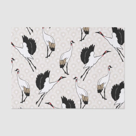 Elegante Japanse kranen Tissuepapier (Voorkant)