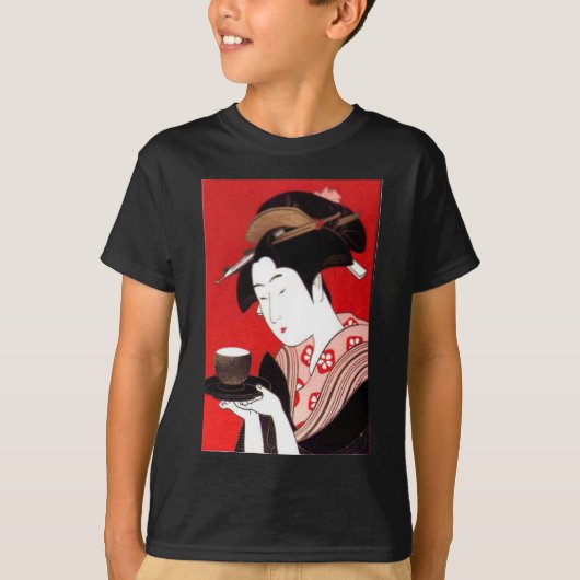 Elegante Japanse Lady Tea Serving Ceremony Art T-shirt (Voorkant)