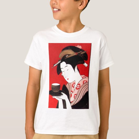 Elegante Japanse Lady Tea Serving Ceremony Art T-shirt (Voorkant)