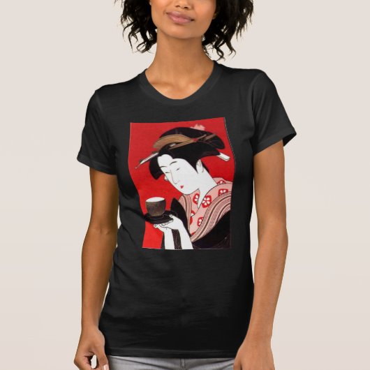 Elegante Japanse Lady Tea Serving Ceremony Art T-shirt (Voorkant)