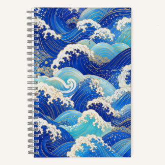 Elegante Japanse Oceaan Golven Notitieboek