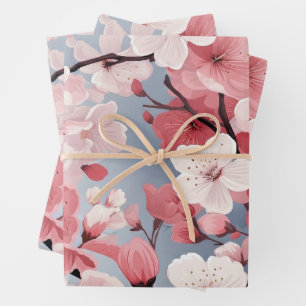 Elegante Japanse Sakura Bloemen Inpakpapier Vel