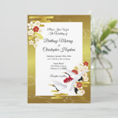 Elegante Japanse stijl bruiloft Kaart (Staand voorkant)