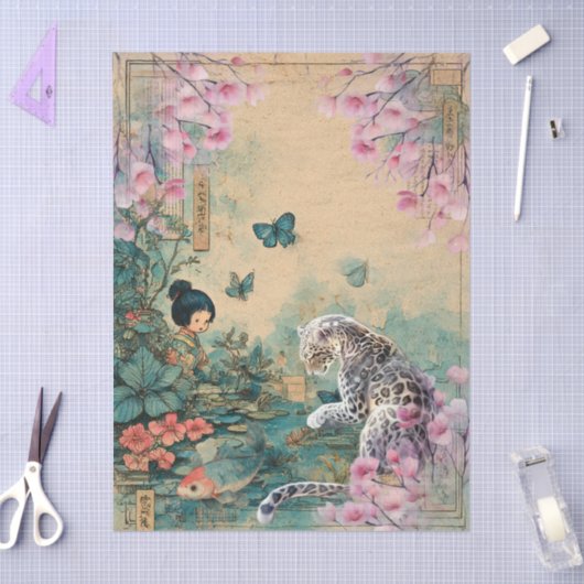 Elegante Japanse thema decoupage crafting Tissuepapier (Craft)