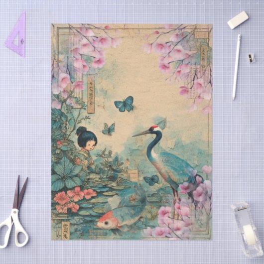 Elegante Japanse thema decoupage crafting Tissuepapier (Craft)