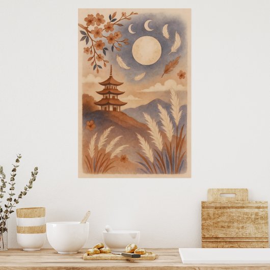 Elegante Japanse wandkunst – Traditioneel Poster (Keuken)