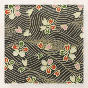 Elegante Japanse Washi Origami Kersenbloesems Glazen Onderzetter