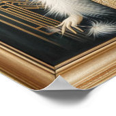 Elegante jaren 1920 Art Deco Flapper Lady, Gedrukt Poster (Hoek)