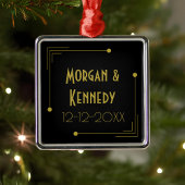 Elegante jaren '20 Art Deco bruiloft Jubileum Metalen Ornament