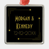 Elegante jaren '20 Art Deco bruiloft Jubileum Metalen Ornament (Voorkant)