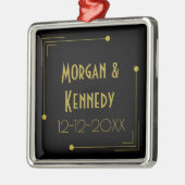 Elegante jaren '20 Art Deco bruiloft Jubileum Metalen Ornament (Links)