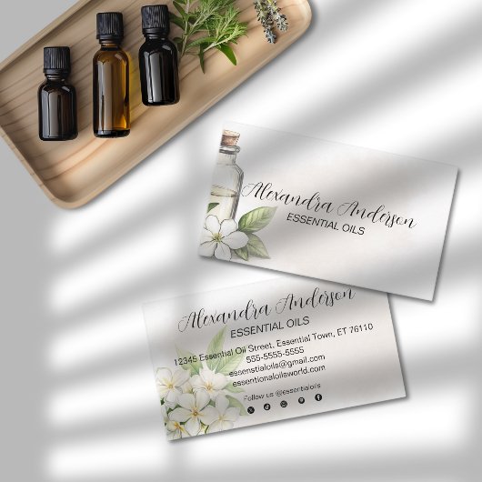 Elegante jasmijn Waterverf etherische oliën Visitekaartje