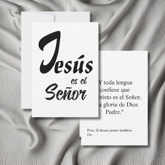 Elegante Jesus es el Señor Zwart & Wit Modern Bedankkaart