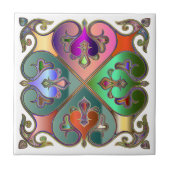 Elegante Jewel-Tone Arabesque Abstract gepersonali Tegeltje (Voorkant)