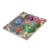 Elegante Jewel-Tone Arabesque Abstract gepersonali Tegeltje (Zijkant)