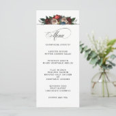 Elegante Jewel Tone Floral Wedding Menu (Staand voorkant)
