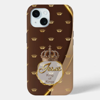 Elegante Jezus Neutrale Gouden Kroon Koning der Ko iPhone 15 Case