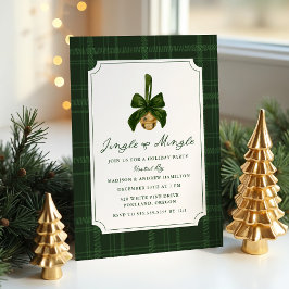 Elegante Jingle en Mingle geruite kerstfeestje Kaart