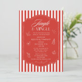 Elegante Jingle & Mingle Corporate Christmas Party Kaart (Staand voorkant)