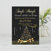 Elegante Jingle Mingle Kerst Uitnodiging (Staand voorkant)