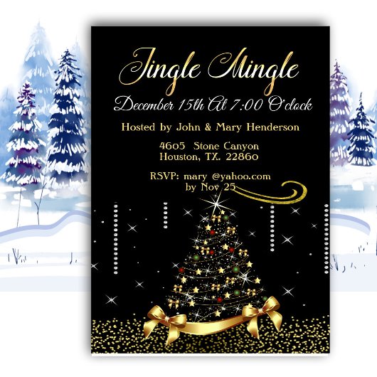 Elegante Jingle Mingle Kerst Uitnodiging