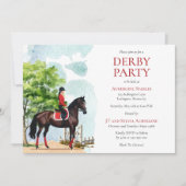 Elegante Jockey en Race Horse Derby Feest Kaart (Voorkant)
