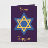Elegante Jom Kipoer Davidster Kaart (Voorkant)