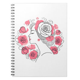 Elegante jonge dame vrouw abstract notitieboek roz