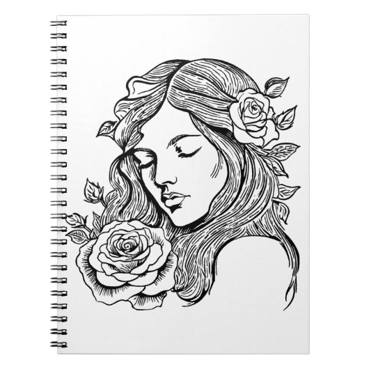 Elegante jonge vrouw abstract notitieboek (Voorkant)