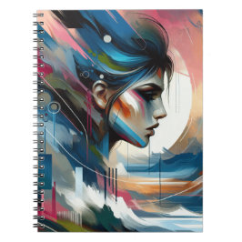 Elegante jonge vrouw abstract notitieboek