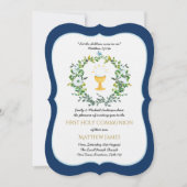 Elegante jongens marineblouse met bloemen eerste h kaart (Voorkant)