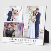 Elegante Jonggehuwden 3 Foto Collage Huwelijk Fotoplaat (Zijkant)