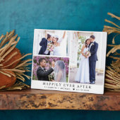 Elegante Jonggehuwden 3 Foto Collage Huwelijk Fotoplaat (Zijkant)