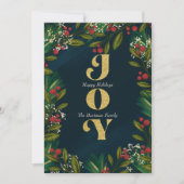 Elegante Joy Berry kerstvakantie fotokaart Kaart (Voorkant)