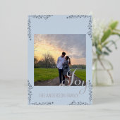 Elegante Joy Bloemen- en bladfolie Foto kaart (Staand Voorkant)