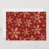 Elegante Joy Rood Goud Fotocollage Kerstmis Feestdagenkaart (Achterkant)